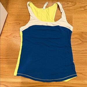 lululemon athletica Blue and Yellow Tank Top